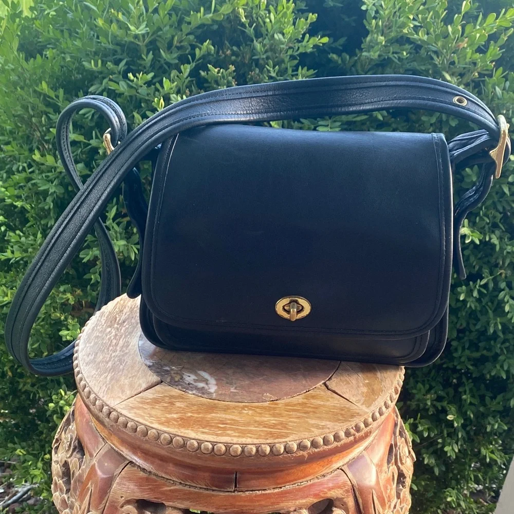 🖤🖤Vintage Coach Rambler’s Legacy Crossbody Bag 9061 Black Glove Tanned Leather🖤🖤 - Picture 3 of 17